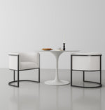Cosmopolitan Vegan Leather Metal Dining Chair in Ivory