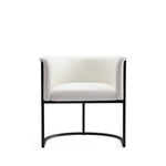 Cosmopolitan Vegan Leather Metal Dining Chair in Ivory