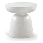 Avellino Marble Finish Concrete Indoor / Outdoor End Table in White