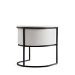 Cosmopolitan Vegan Leather Metal Dining Chair in Ivory