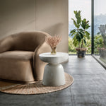Avellino Marble Finish Concrete Indoor / Outdoor End Table in White