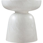 Avellino Marble Finish Concrete Indoor / Outdoor End Table in White
