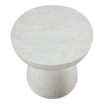 Avellino Marble Finish Concrete Indoor / Outdoor End Table in White