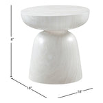 Avellino Marble Finish Concrete Indoor / Outdoor End Table in White