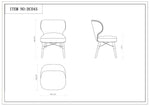 Strine Wood Upholstered Dining Chair in Blue and Gold