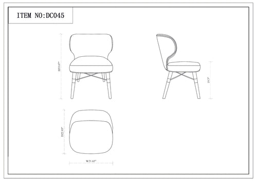 Strine Wood Upholstered Dining Chair in Blue and Gold