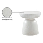 Avellino Marble Finish Concrete Indoor / Outdoor End Table in White