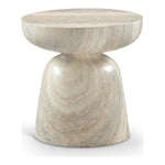 Avellino Travertine Finish Concrete Indoor / Outdoor End Table in Natural