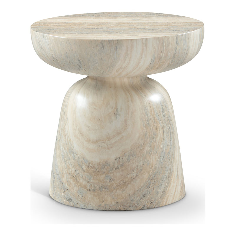 Avellino Travertine Finish Concrete Indoor / Outdoor End Table in Natural