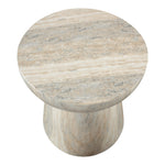 Avellino Travertine Finish Concrete Indoor / Outdoor End Table in Natural