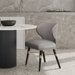 Strine Wood Upholstered Dining Chair in Dark Taupe