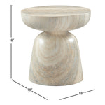 Avellino Travertine Finish Concrete Indoor / Outdoor End Table in Natural