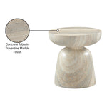 Avellino Travertine Finish Concrete Indoor / Outdoor End Table in Natural