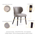 Strine Wood Upholstered Dining Chair in Dark Taupe