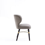 Strine Wood Upholstered Dining Chair in Dark Taupe