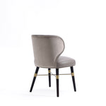 Strine Wood Upholstered Dining Chair in Dark Taupe