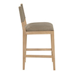 Avon Linen Textured Performance Fabric Upholstered Counter Stool in Brown