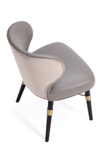 Strine Wood Upholstered Dining Chair in Dark Taupe