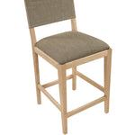 Avon Linen Textured Performance Fabric Upholstered Counter Stool in Brown
