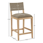 Avon Linen Textured Performance Fabric Upholstered Counter Stool in Brown