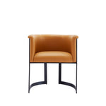 Corso Vegan Leather Metal Dining Chair in Camel