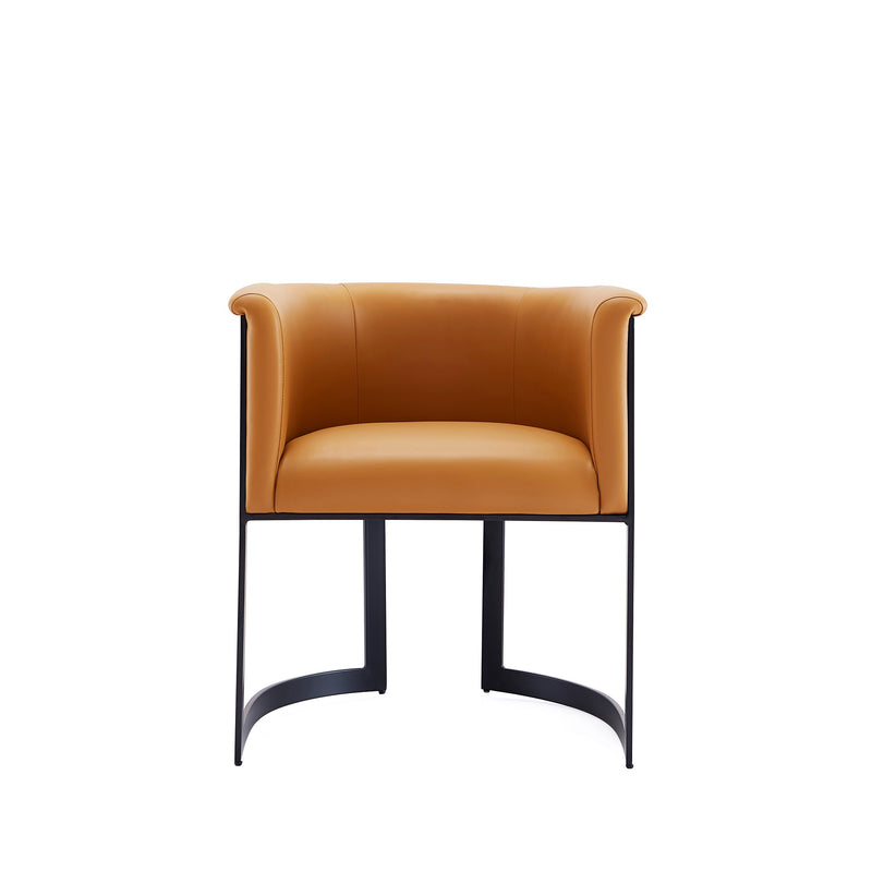 Corso Vegan Leather Metal Dining Chair in Camel