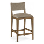 Avon Linen Textured Performance Fabric Upholstered Counter Stool in Brown