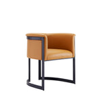 Corso Vegan Leather Metal Dining Chair in Camel