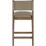 Avon Linen Textured Performance Fabric Upholstered Counter Stool in Brown