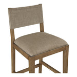 Avon Linen Textured Performance Fabric Upholstered Counter Stool in Brown