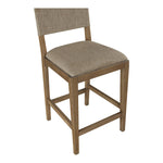 Avon Linen Textured Performance Fabric Upholstered Counter Stool in Brown