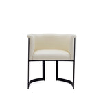 Corso Vegan Leather Metal Dining Chair in Cream