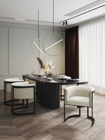 Corso Vegan Leather Metal Dining Chair in Cream
