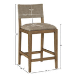 Avon Linen Textured Performance Fabric Upholstered Counter Stool in Brown