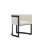 Corso Vegan Leather Metal Dining Chair in Cream