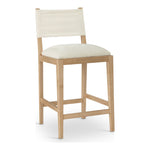 Avon Linen Textured Performance Fabric Upholstered Counter Stool in Cream