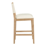 Avon Linen Textured Performance Fabric Upholstered Counter Stool in Cream
