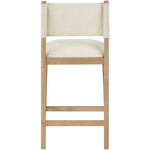 Avon Linen Textured Performance Fabric Upholstered Counter Stool in Cream