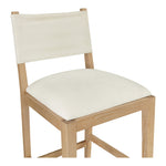 Avon Linen Textured Performance Fabric Upholstered Counter Stool in Cream