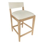 Avon Linen Textured Performance Fabric Upholstered Counter Stool in Cream