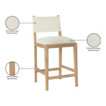 Avon Linen Textured Performance Fabric Upholstered Counter Stool in Cream