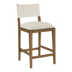 Avon Linen Textured Performance Fabric Upholstered Counter Stool in Cream