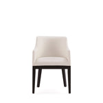 Gansevoort Vegan Leather Wood Armchair in Ivory