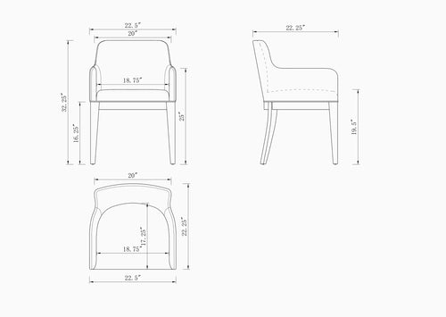 Gansevoort Vegan Leather Wood Armchair in Ivory