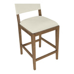 Avon Linen Textured Performance Fabric Upholstered Counter Stool in Cream