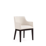 Gansevoort Vegan Leather Wood Armchair in Ivory