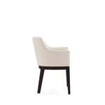 Gansevoort Vegan Leather Wood Armchair in Ivory