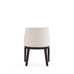 Gansevoort Vegan Leather Wood Armchair in Ivory