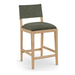 Avon Linen Textured Performance Fabric Upholstered Counter Stool in Olive