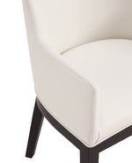 Gansevoort Vegan Leather Wood Armchair in Ivory